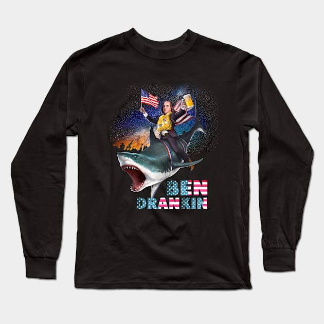 4th july t-shirt ben drankin Long Sleeve T-Shirt by chuhe86